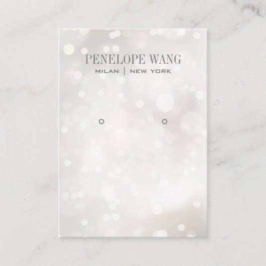 Whimsy Silver White Boke Jewelry Earring display Visitekaartje (Voorkant)