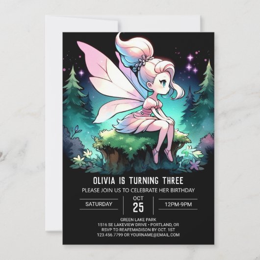 Whimsy Simple Fairy Verjaardag Kaart (Voorkant)