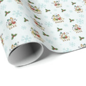 Whimsy Singing Christmas Geese Wrapping Paper Roll Cadeaupapier (Rol Hoek)