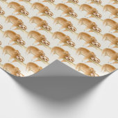 Whimsy sloth en schattige baby waterverf schilderi cadeaupapier (Hoek)