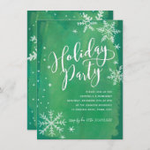 Whimsy Snowflakes | Groene feestdag Kaart (Voorkant / Achterkant)