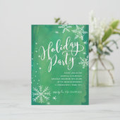 Whimsy Snowflakes | Groene feestdag Kaart (Staand voorkant)