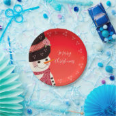 Whimsy Snowman Art Round Papieren Bordje (Feest)