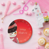 Whimsy Snowman Art Round Papieren Bordje (Feest)