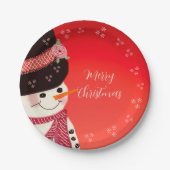 Whimsy Snowman Art Round Papieren Bordje (Voorkant)