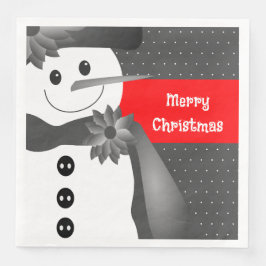Whimsy Snowman Merry Kerstmis Servet