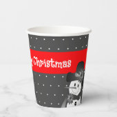 Whimsy Snowmen Design Kerstmis Papieren Bekers (Achterkant)