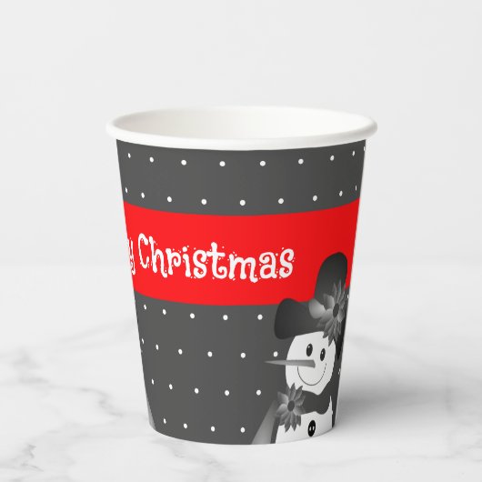 Whimsy Snowmen Design Kerstmis Papieren Bekers (Achterkant)