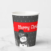 Whimsy Snowmen Design Kerstmis Papieren Bekers (Links)