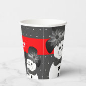 Whimsy Snowmen Design Kerstmis Papieren Bekers (Rechts)