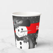 Whimsy Snowmen Design Kerstmis Papieren Bekers (Voorkant)