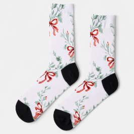 Whimsy Socks – Red Bows Pattern & Festive Charm Sokken