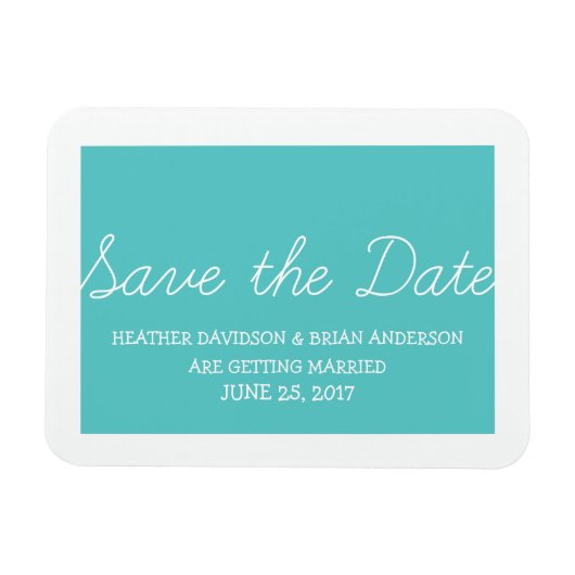 Whimsy Sparen de Magnet van de Datum, Turquoise Magneet (Horizontaal)