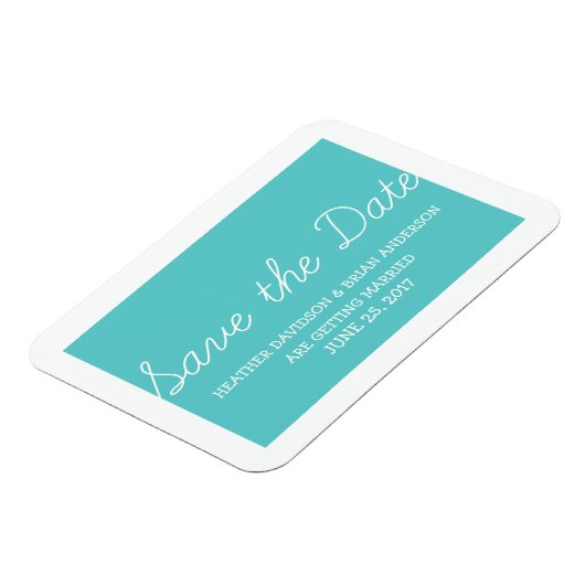 Whimsy Sparen de Magnet van de Datum, Turquoise Magneet (Linkerzijde)