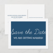 Whimsy sparen het Briefkaart van de Datum, Blauw (Voorkant / Achterkant)