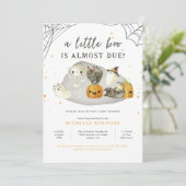 Whimsy Spooky Een Kleine Boo Halloween Baby shower Kaart (Staand voorkant)