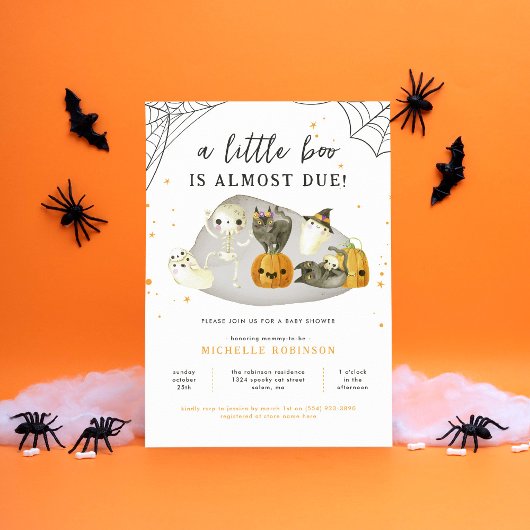 Whimsy Spooky Een Kleine Boo Halloween Baby shower Kaart