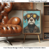 Whimsy Steampunk Schattige Dog in Goggles Z2 Decou Tissuepapier