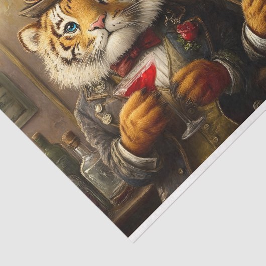 Whimsy Steampunk Tigers & Cocktails AX3 Decoupage Tissuepapier (Detail)