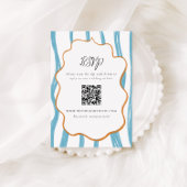 Whimsy Stripes Wedding QR Code Enclosure Card Informatiekaartje
