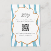 Whimsy Stripes Wedding QR Code Enclosure Card Informatiekaartje (Voorkant)