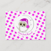 Whimsy Super Cute Snowy Owl Baby Book Request Informatiekaartje (Achterkant)