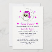 Whimsy Super Schattigee Snowy Owl Baby shower Uitn Kaart (Voorkant)