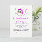 Whimsy Super Schattigee Snowy Owl Baby shower Uitn Kaart (Staand voorkant)