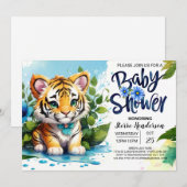 Whimsy Tiger Oerwoud Baby shower Kaart (Voorkant / Achterkant)