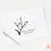 Whimsy Tree and Bird - Sneeuwvlokken Sticker (Envelop)