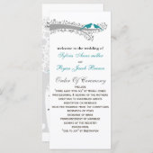 whimsy tree blauwe lovebirds Trouwprogramma Programmakaart (Voorkant / Achterkant)