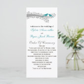 whimsy tree blauwe lovebirds Trouwprogramma Programmakaart (Staand voorkant)