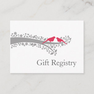 whimsy tree roze lovebirds Gift Registry Kaarten