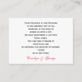 whimsy tree roze lovebirds Gift Registry Kaarten (Achterkant)