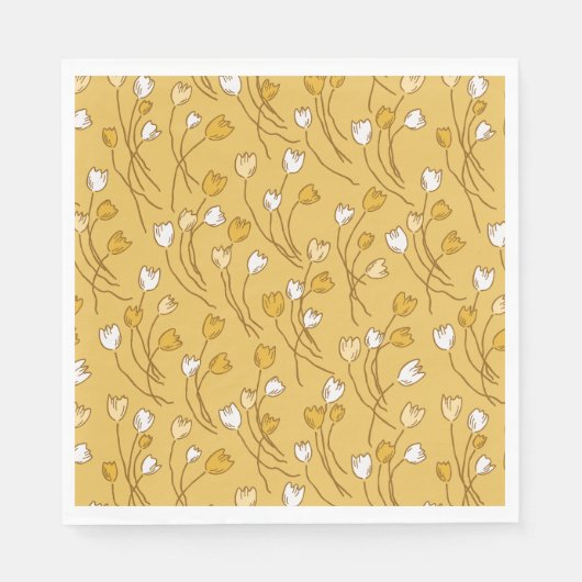 Whimsy Tulips Yellow White Servet (Voorkant)