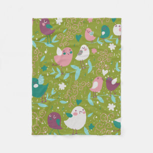 Whimsy Tweety Vogels Op Vines Fleece Deken
