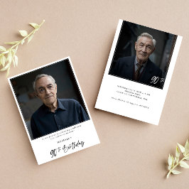 Whimsy Typografie Ninety 2 Foto 90e verjaardag Kaart