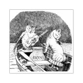 Whimsy Uil en Pussycat Serenade in Boot Rubberstempel (Afrduk)