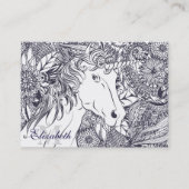 Whimsy unicorn en floral mandala-ontwerp visitekaartje (Voorkant)