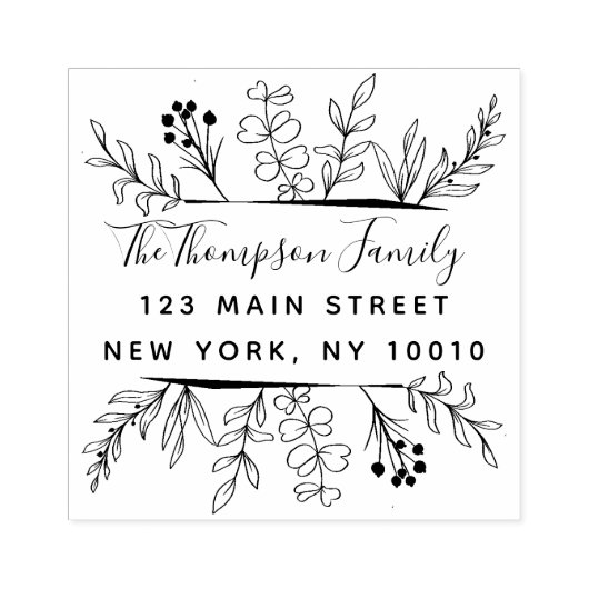 Whimsy verliest het door de hand getrokken adres v rubberstempel (Afrduk)