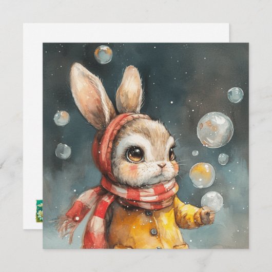 Whimsy vraagt zich af: Bunny-geïnspireerd 🐇Downlo Feestdagenkaart (Voorkant / Achterkant)
