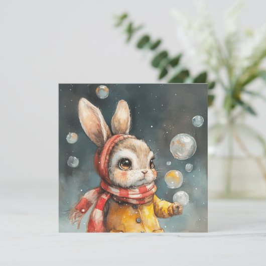 Whimsy vraagt zich af: Bunny-geïnspireerd 🐇Downlo Feestdagenkaart (Staand voorkant)