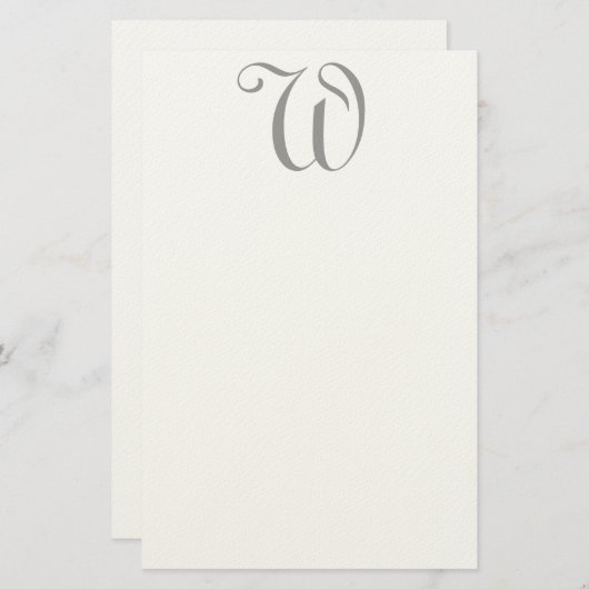 Whimsy W Editable Monogram Felt Stationery Briefpapier (Voorkant / Achterkant)