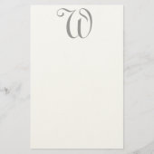 Whimsy W Editable Monogram Felt Stationery Briefpapier (Voorkant)