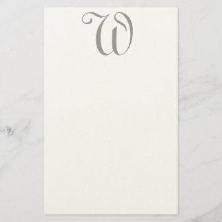Whimsy W Editable Monogram Felt Stationery Briefpapier