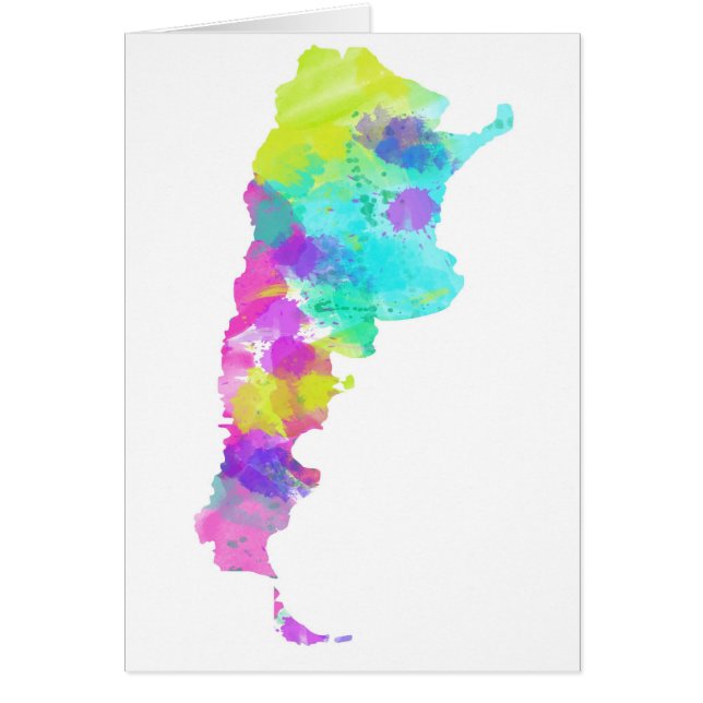 Whimsy Waterverf Argentina Map (Voorkant)