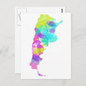 Whimsy Waterverf Argentina Map Briefkaart (Voorkant / Achterkant)