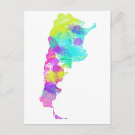 Whimsy Waterverf Argentina Map Briefkaart