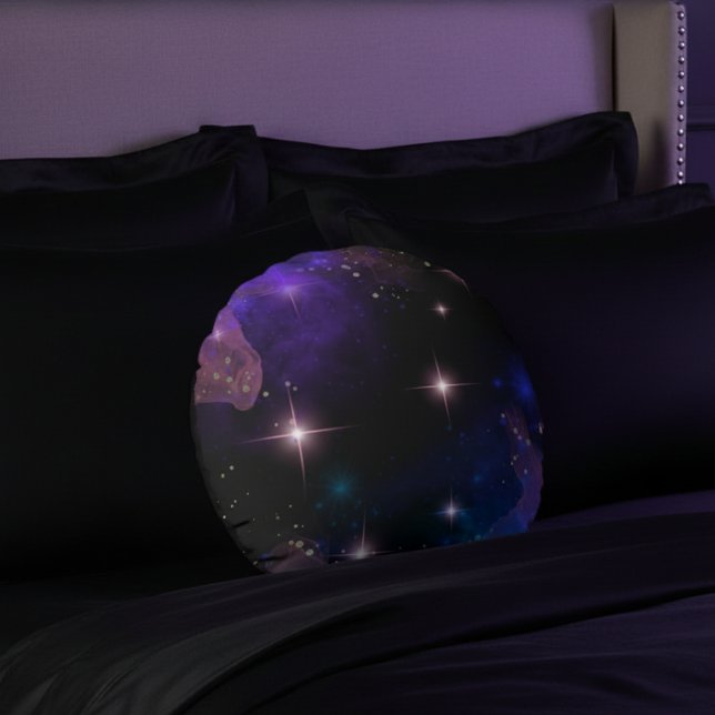 Whimsy Waterverf Celestial Scene Rond Kussen (Creator heeft geüpload)