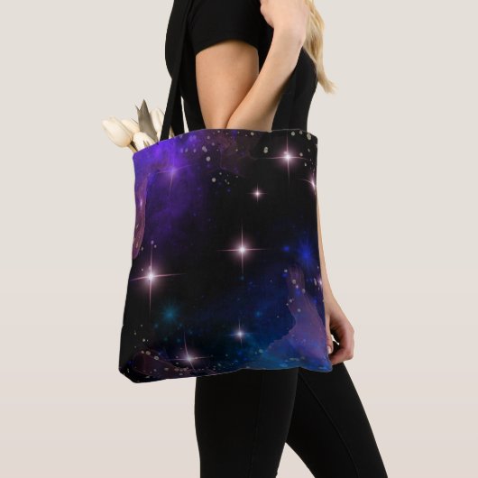 Whimsy Waterverf Celestial Scene Tote Bag (Dichtbij)